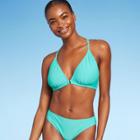 Women's Center Front Ring Triangle Bikini Top - Shade & Shore Teal D/dd Cup, Blue