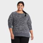 Grayson Threads Women's Plus Size Halloween Spiderweb Graphic Sweatshirt - Black