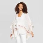 Target Women's Lightweight Yarn Dye Woven Ruana - Universal Thread White