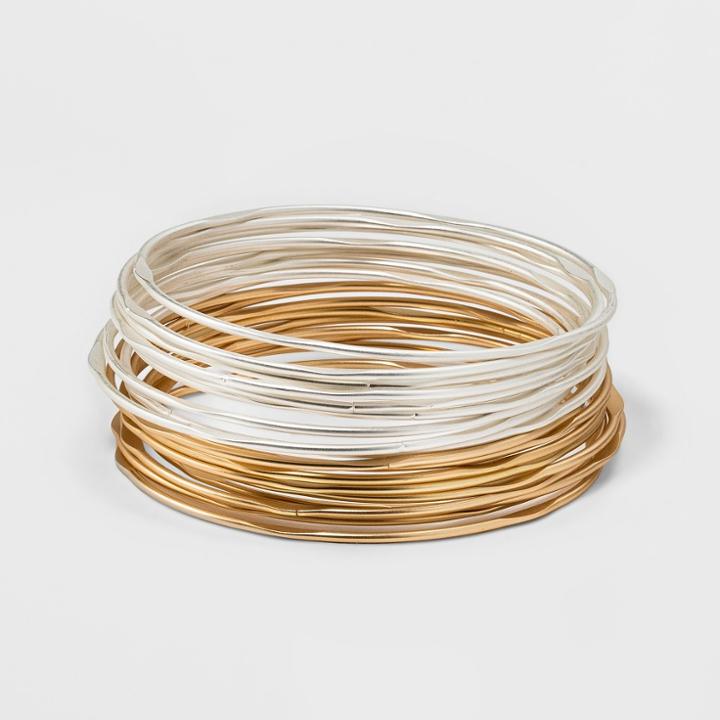 Target Textured Bangle With Multi Row Bracelet Set - Universal Thread, Textured