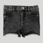 Toddler Girls' Afton Street Knit Denim Shorts - Vintage Black