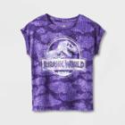 Girls' Jurassic World Logo Short Sleeve Graphic T-shirt - Purple