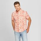 Men's Standard Fit Short Sleeve Poplin Button-down Shirt - Goodfellow & Co Jewel Orange