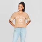 Women's Gold Coast Surf Short Sleeve Cropped Varsity T-shirt - Grayson Threads (juniors') - Tan