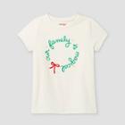 Girls' 'christmas Family Wreath' Short Sleeve Graphic T-shirt - Cat & Jack Cream