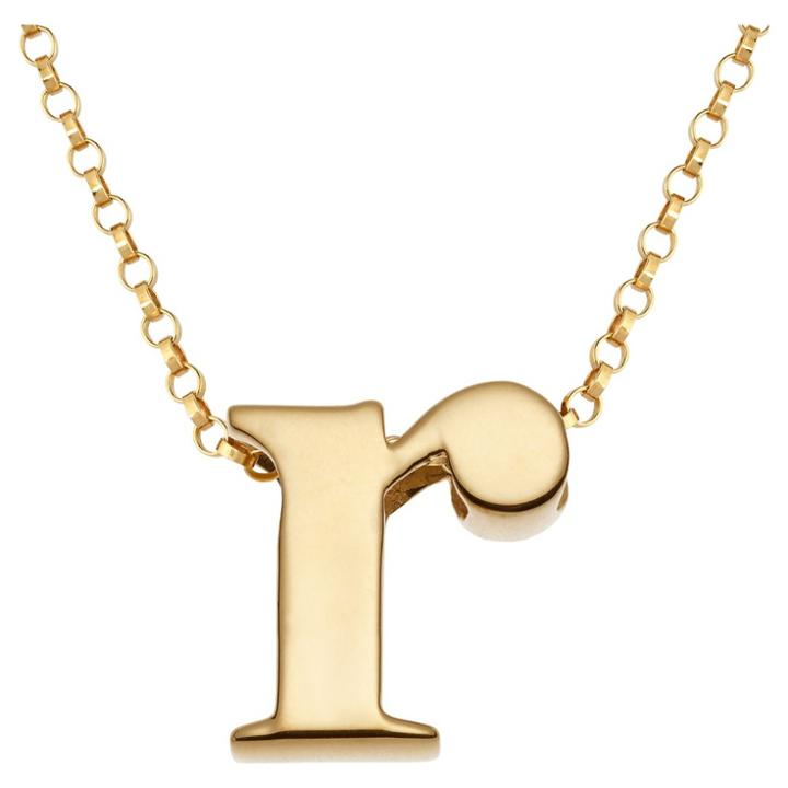 Target Women's Sterling Silver 'r' Initial Charm Pendant - Gold, R