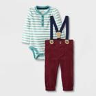 Baby Boys' Corduroy Henley Suspender Set - Cat & Jack Off-white Newborn