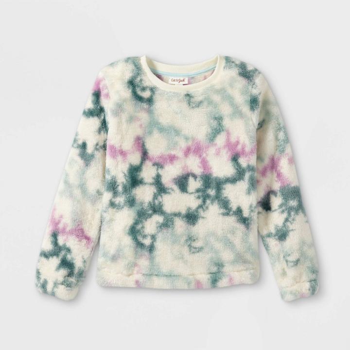 Girls' Sherpa Pullover Sweatshirt - Cat & Jack Blue