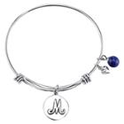 Los Angeles Stainless Steel Expandable Bracelet Initial M - Silver