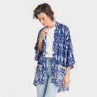 Women's Duster Cardigan - Knox Rose Surfs Up Paisley Xl/xxl, Blue Paisley