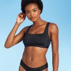 Women's Seamed Square Neck Over The Shoulder Bikini Top - Kona Sol Black D/dd Cup