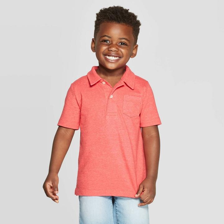 Oshkosh B'gosh Toddler Boys' Pocket Polo Shirt - Red 12 M, Boy's,