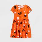 Girls' Knit Cat Ghosts Dress - Cat & Jack Orange