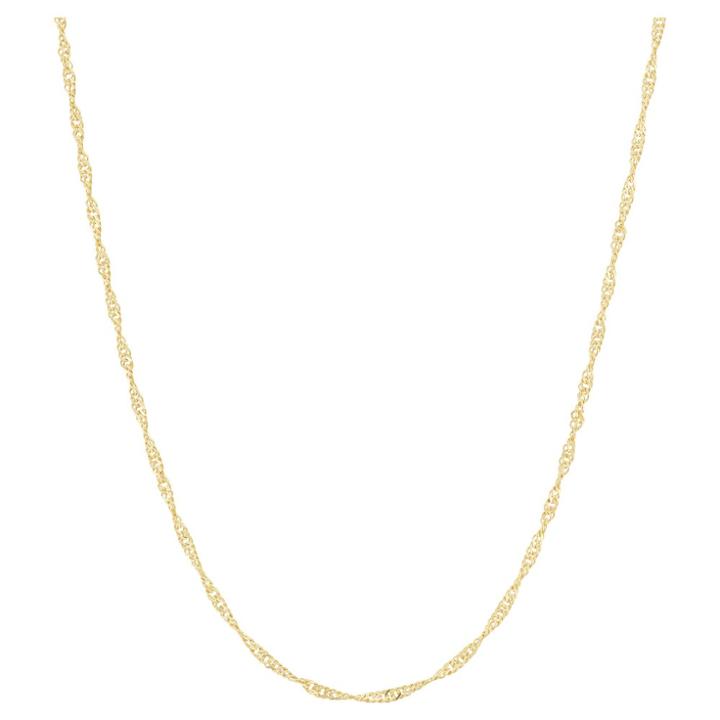 Target Adjustable Singapore Chain In 14k Gold Over Silver - 16 - 22, Yellow
