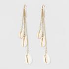 Linear Cowrie Shell Fishhook Drop Earrings - Wild Fable Gold, Bright Gold