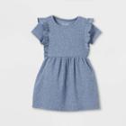 Toddler Girls' Rib Ruffle Short Sleeve Dress - Cat & Jack Blue