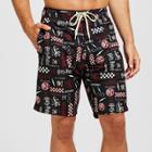 Men's Harry Potter All Over Print Board Shorts 9.5 - Black