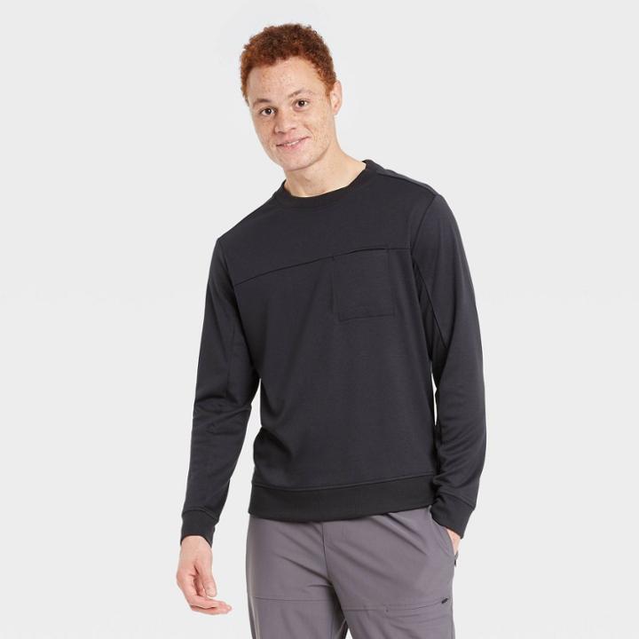 Men's Ponte Crewneck Sweatshirt - All In Motion Black
