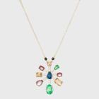 Gemstone Starburst Pendant Necklace - A New Day Green