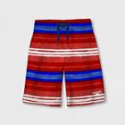 Speedo Boys' Surfrider Striped Swim Trunks - Red/navy