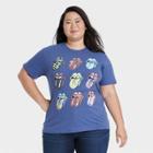 Women's The Rolling Stones Plus Size Multi Logo Short Sleeve Graphic T-shirt - Blue