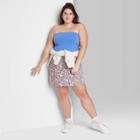 Women's Plus Size Cropped Tube Top - Wild Fable Blue