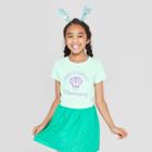 Girls' Short Sleeve Birthdays Are Mermazing Printed Graphic T-shirt - Cat & Jack Green