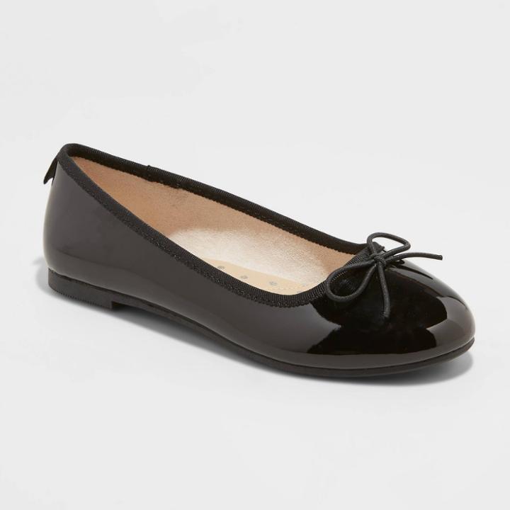 Girls' Stacy Slip-on Ballet Flats - Cat & Jack Patent Black