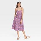 Women's Sleeveless Tie-back A-line Dress - Universal Thread Pink Floral