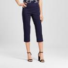 Women's Pull-on Cropped Pants With Tummy Control Waist - Zac & Rachel - Navy (blue)