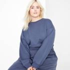 Women's Plus Size Cropped Sweatshirt - Wild Fable Blue
