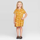 Petitetoddler Girls' Short Sleeve Floral T-shirt Dress - Art Class Gold 12m, Girl's, Yellow