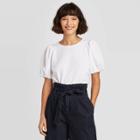 Women's Puff Short Sleeve T-shirt - A New Day White