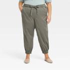 Women's Plus Size Mid-rise Jogger Pants - Knox Rose Olive Green