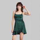 Women's Sleeveless Satin Wrap Dress - Wild Fable Deep Teal