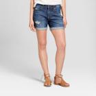 Women's Mid-rise Roll Cuff Boyfriend Jean Shorts - Universal Thread Dark Wash
