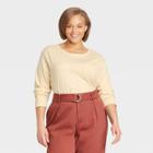 Women's Plus Size Long Sleeve T-shirt - A New Day Yellow
