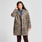 Women's Plus Leopard Print Wool Coat - Ava & Viv