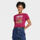 Women's Marvel Wakanda Forever Short Sleeve Graphic Baby T-shirt - Berry Red