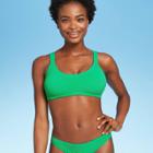 Women's Textured Bralette Bikini Top - Xhilaration Clover Green D/dd Cup, Women's