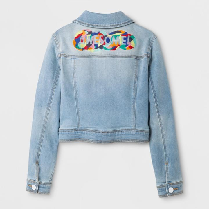 Girls' Embroidered Denim Jacket - Cat & Jack
