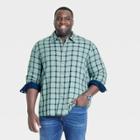 Men's Big & Tall Reversible Long Sleeve Button-down Shirt - Goodfellow & Co Green