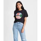 Levi's Women's Short Sleeve Graphic Varsity Cropped T-shirt - Caviar