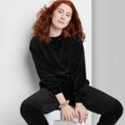 Women's Velour Pullover Sweatshirt - Wild Fable Black