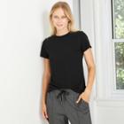 Women's Short Sleeve Casual T-shirt - A New Day Black