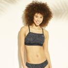 Women's Reversible High Neck Bikini Top - Joylab Black Dot/stripe