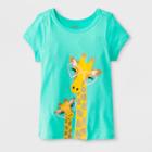 Toddler Girls' Adaptive Short Sleeve Giraffe Graphic T-shirt - Cat & Jack Green