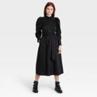 Women's Puff Long Sleeve Shirtdress - Prologue Black