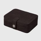 Mele & Co. Giana Women's Plush Fabric Jewelry Box With Lift Out Tray-black