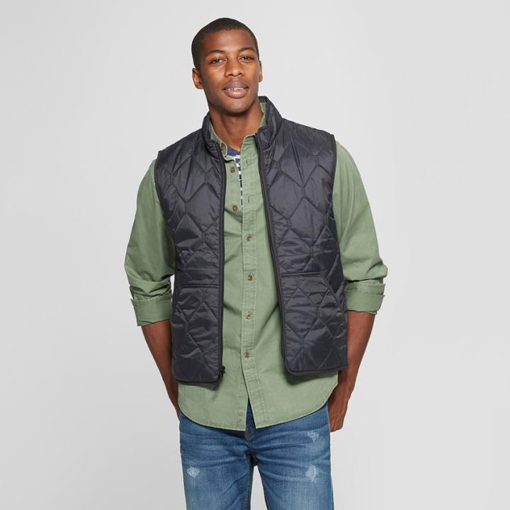 Men's Lightweight Quilted Vest - Goodfellow & Co Black